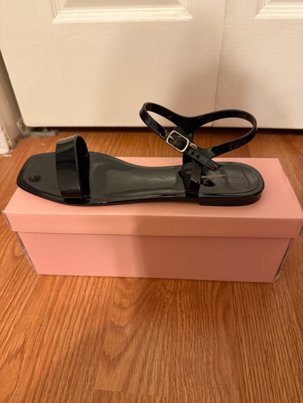 Women’s Size 7.5 Black Patent Ankle-Strap Women's Sandal